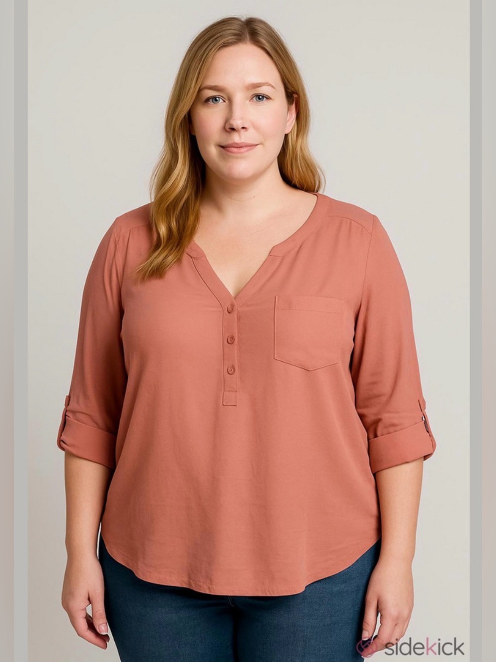 Torrid Harper Button-Up Blouse Blush 1X